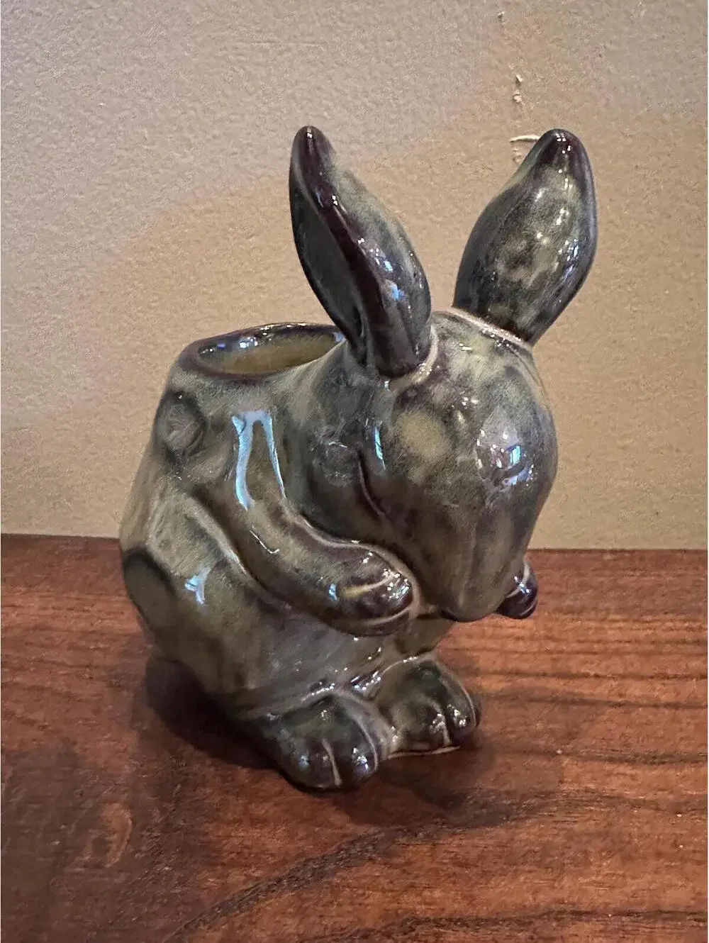 Partylite Easter Bunny Rabbit Glazed Terra Cotta Tabletop Votive Candle Holders - Picture 7 of 15